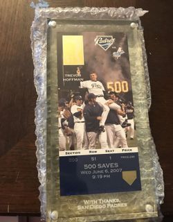 San Diego Padres Trevor Hoffman 500 saves plaque