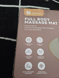 Massage Mat, Detachable Neck Massager, Full Body Vibration Heating, Massage Pad with 10 Vibrating Motors and 9 Speed Settings for Home Office Use, Gif