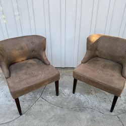 Faux Leather Chairs (Pair)