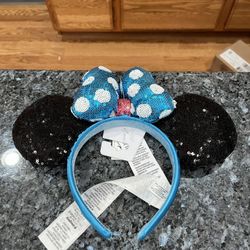 Disney Minnie Mouse Sequin Polka Dot Headband.  One Size Fits Most .  Brand New With Tags .