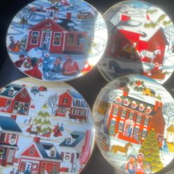 Vintage Christmas Plates By Betsey Bates