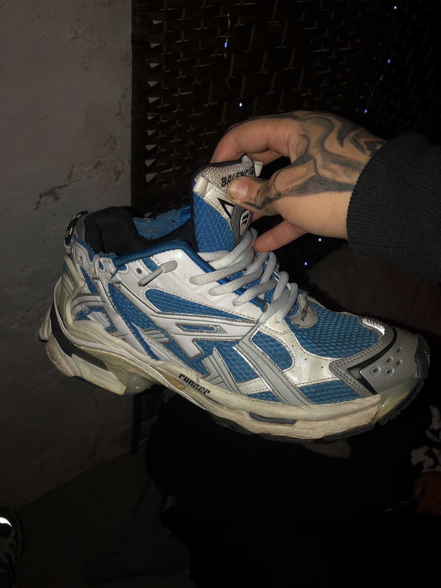 White and Blue Runners Size 44