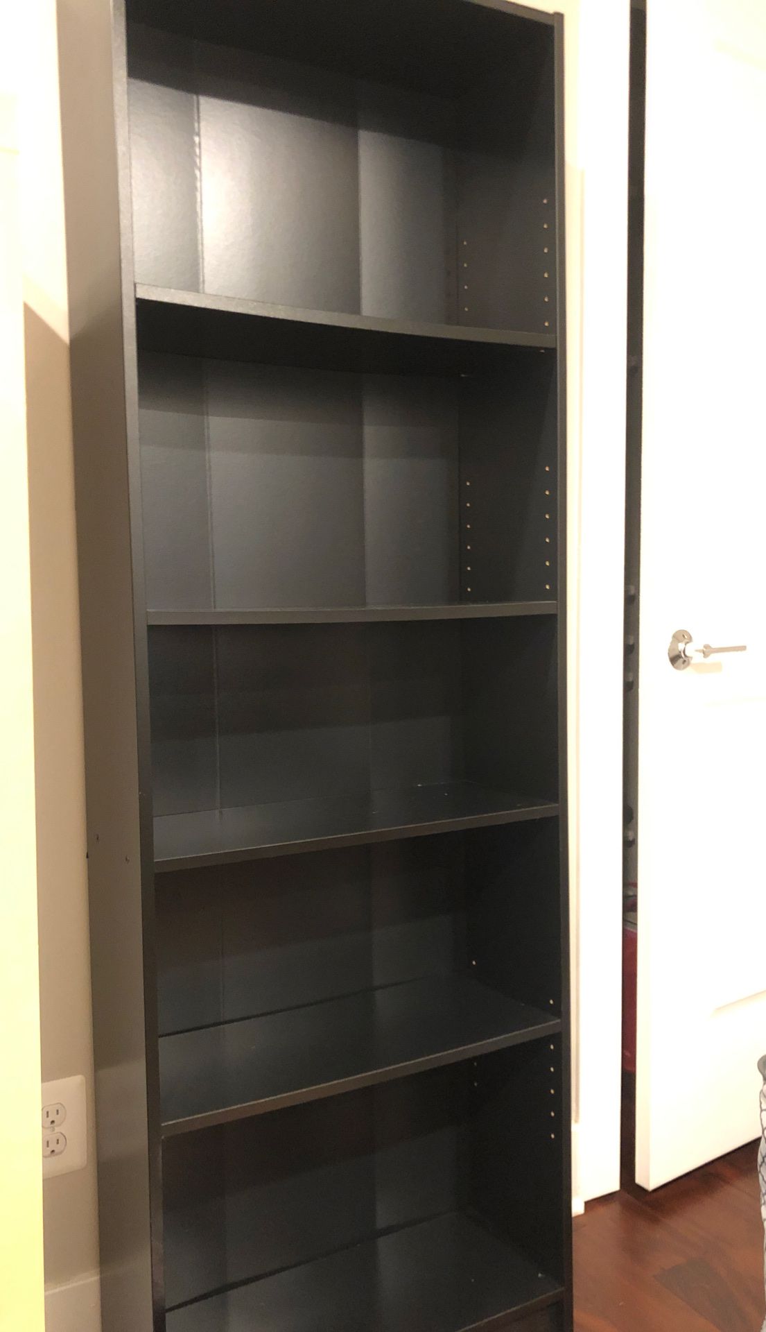 IKEA dark wood bookshelf