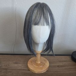 Gray hair topper with clips
