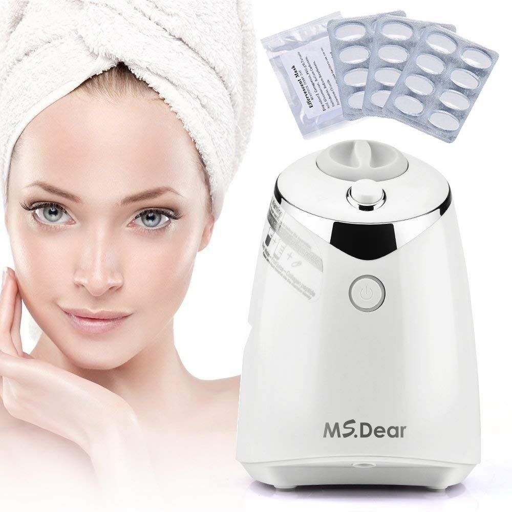 MS.DEAR Facial Mask Maker Machine Collagen Fruit Vegetable DIY Automatic Face Mask Making with 32 Counts Collagen Pills