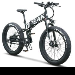 OPEAK 48V Ebike Battery, 8 Speed, 26’’4.0 Fat Tire Electric Bike Folding Ebikes