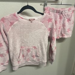 BCBG Girls Pink Fleece Lounge 2 Piece Set, Medium 10-12