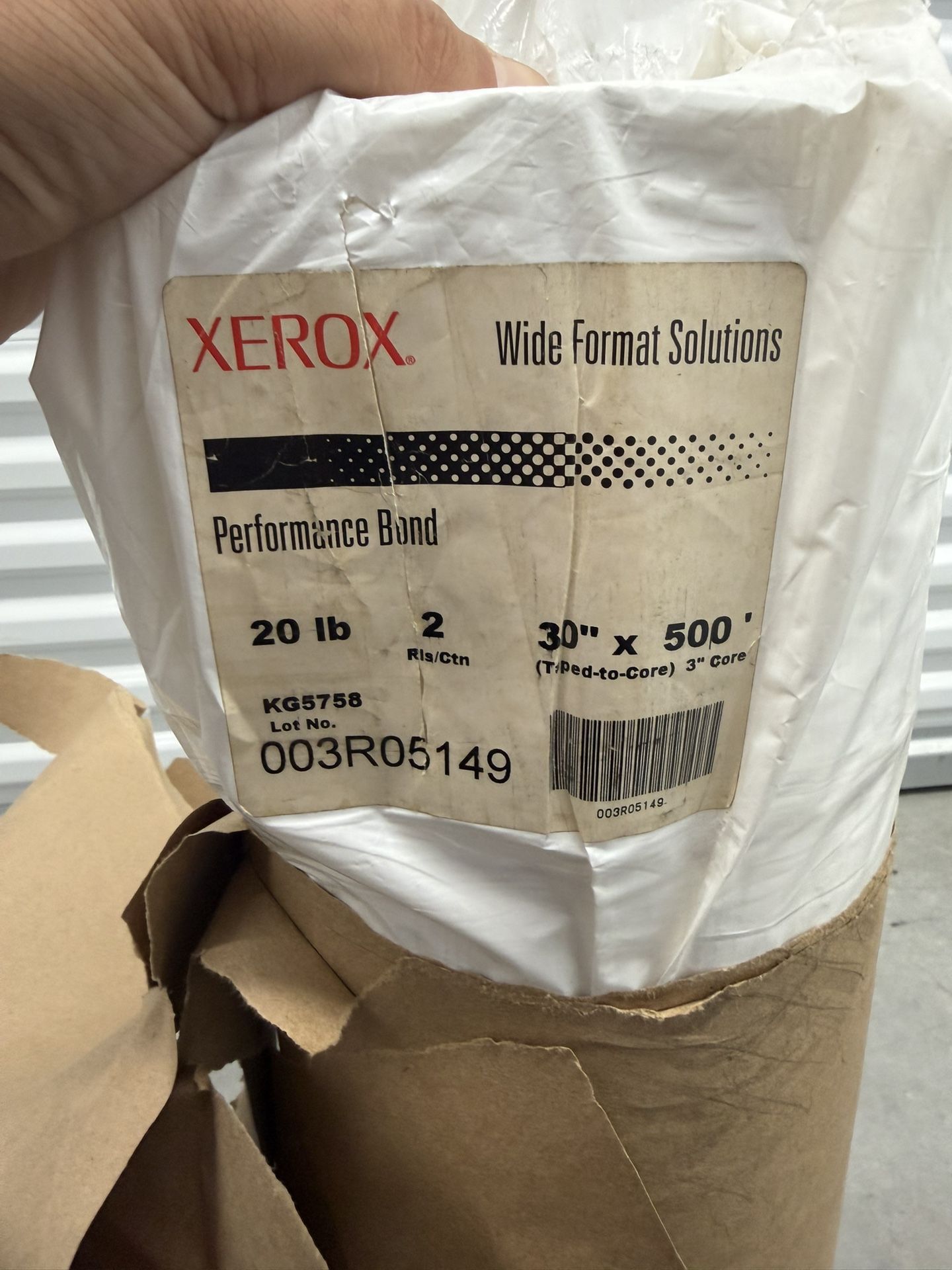 30” x 500' 20lb Bond Paper Rolls 3" core