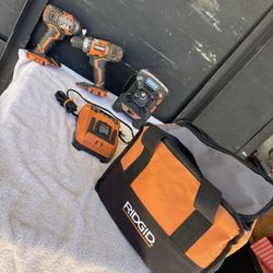 18 Volt Ridgid  4 Pc Drill Kit No Batteries 