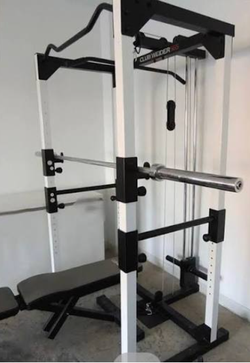 Club Weider Power Rack, Bench, Bar & Weights