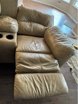 Leather sectional
