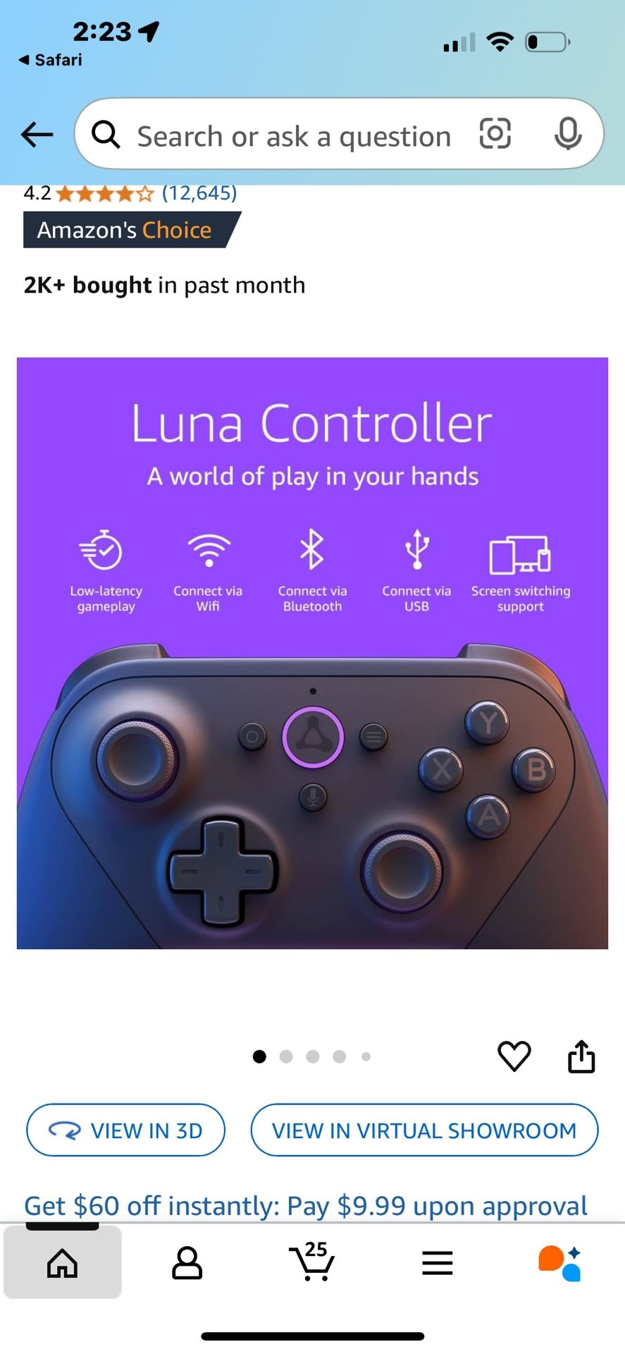 Amazon Luna - Game Controller - New! Used Once