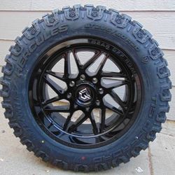 Brand New 20X10 Black Gear Off Road Rims LT 295 60 20 Hercules M/T Tires 8X170 -19MM Offset 