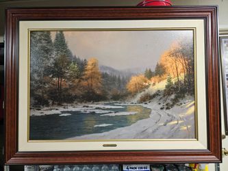 Thomas Kinkade "Autumn Snow" Framed Canvas Landscape Print