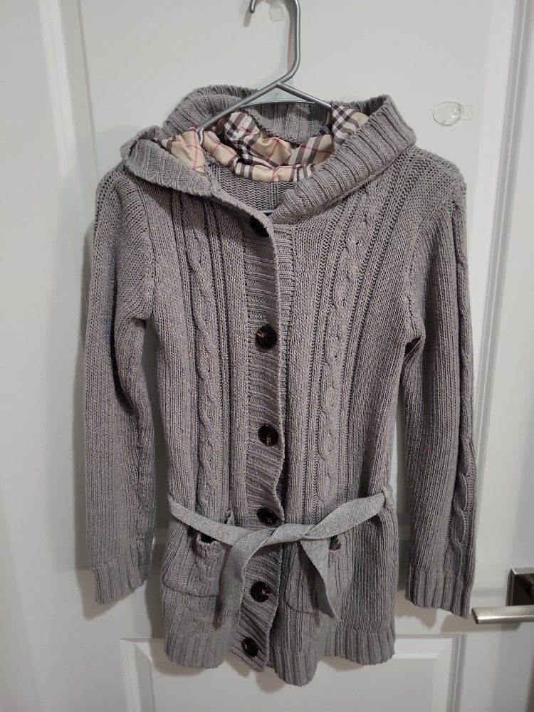 Cozy Grey Hooded Cardigan