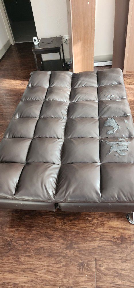 Brown Leather futon