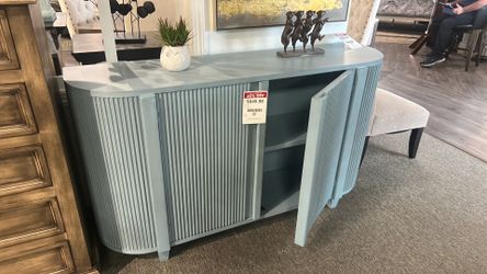Pine wood blue Tv console