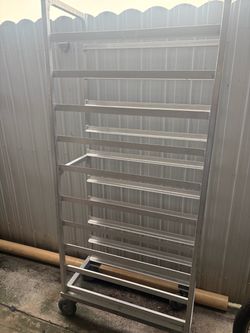 Aluminum Bun Pan Rack on Wheels