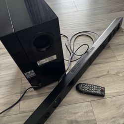 sound bar and subwoofer