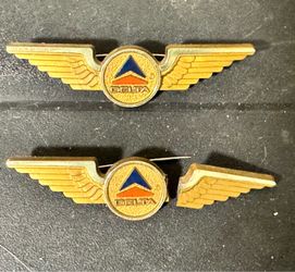 Vintage Delta Airlines Kids Junior Pilot Wings — Set of 2