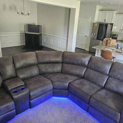  Charcoal 3 Pc Dual Power Reclining Sectional