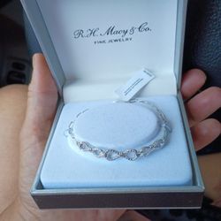 1/6 Sterling Silver Ribbon Bracelet 