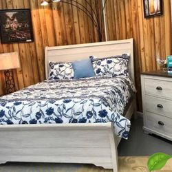 White Bedroom Set Queen or King Bed Dresser Nightstand Mirror Chest Options Coralee