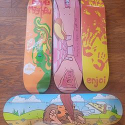 Vintage Rare NOS Enjoi Skateboards Almost Captain Caveman Skateboard