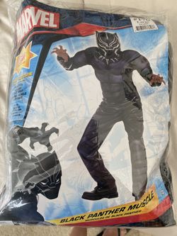 Kids Large Marvel Black Panther Muscle Costume with Slash Claw  