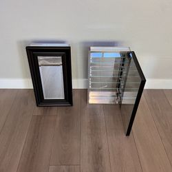 TWO 26x15 Metal Framed ORB Recessed Medicine Cabinets w/ Beveled Mirrors & Glass Shelves