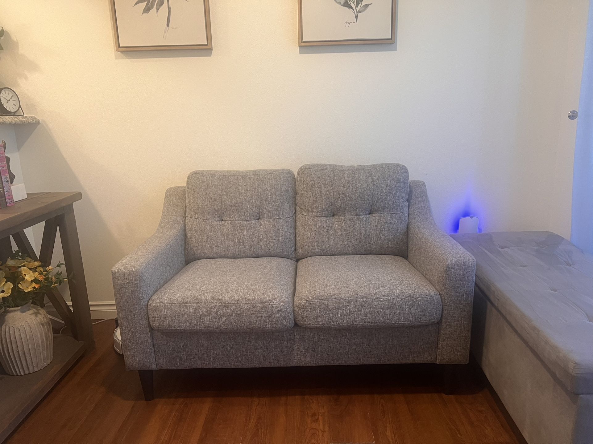 Title: 🚨 $100 – Brookside Ellen Loveseat (Light Gray) – Must Haul