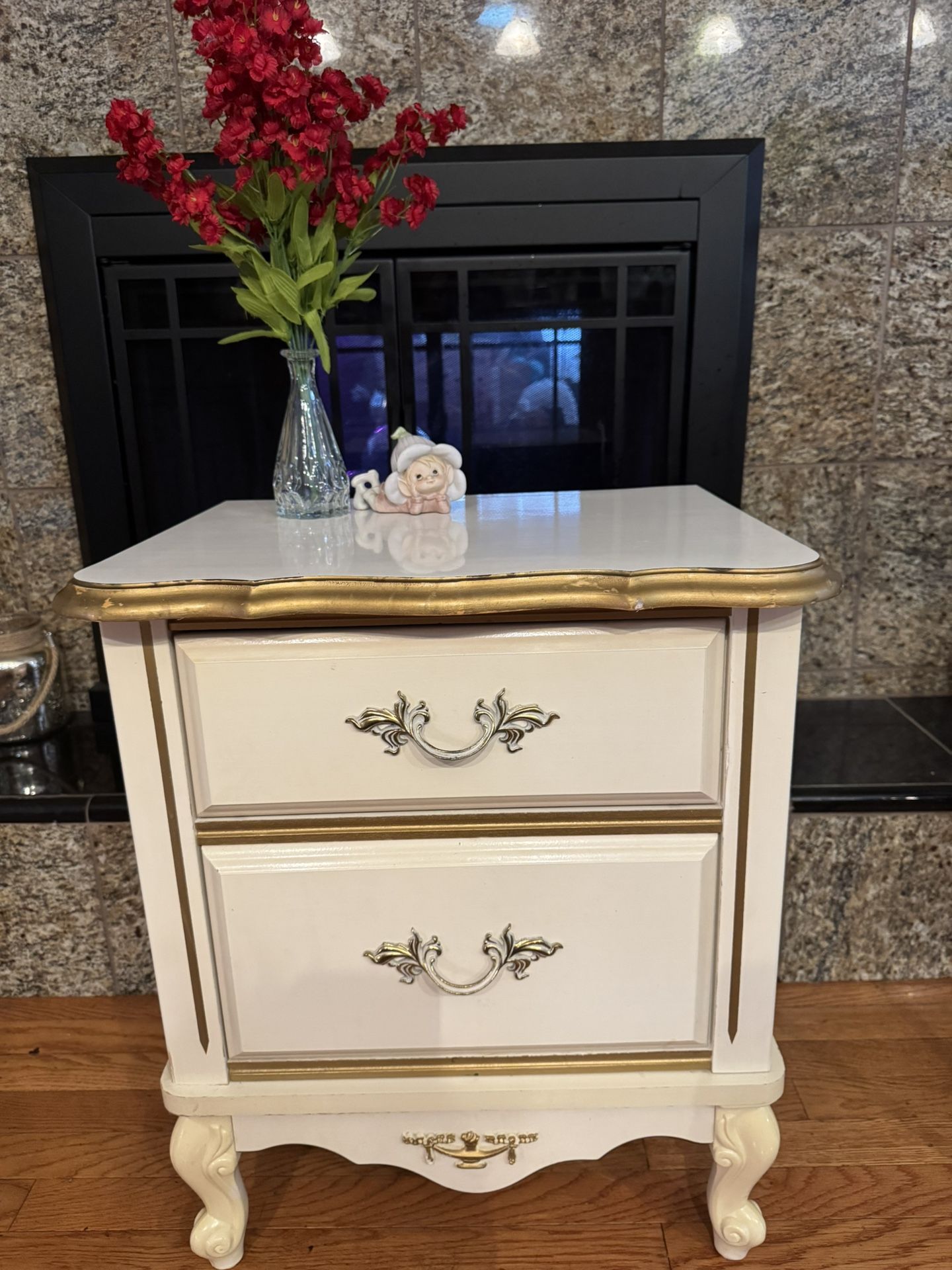 Vintage Night Stand With Two Drawers