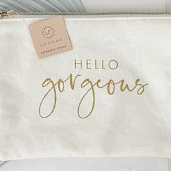 Hello Gorgeous Woven Cotton Cosmetic Bag