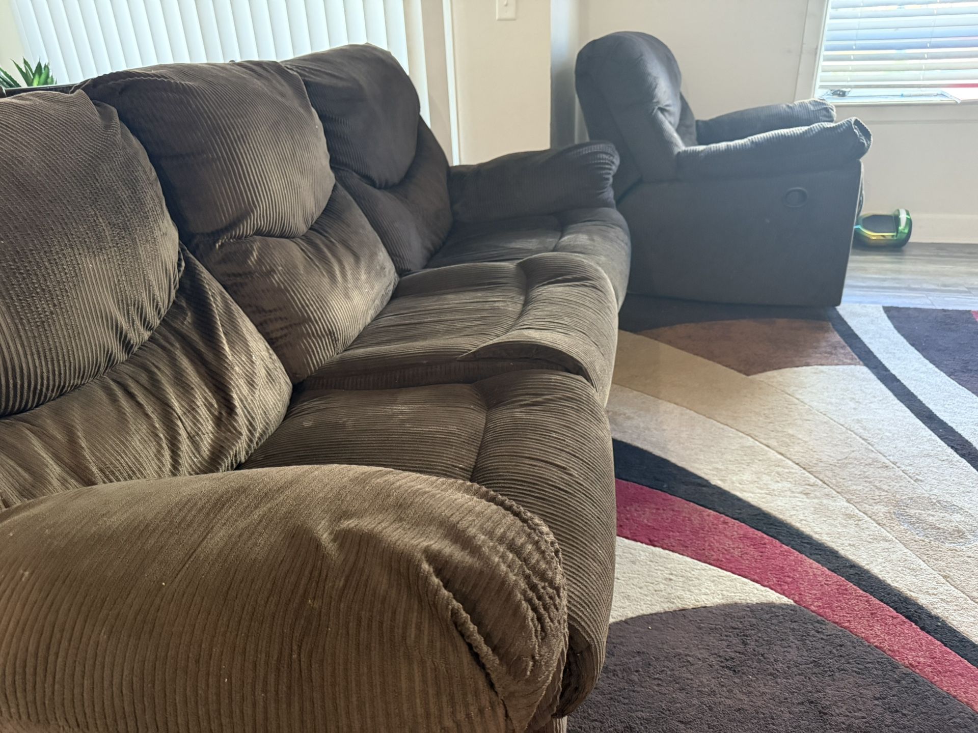 3 Seater + 1 Love seat Comfy Brownuu Reclining Sofa