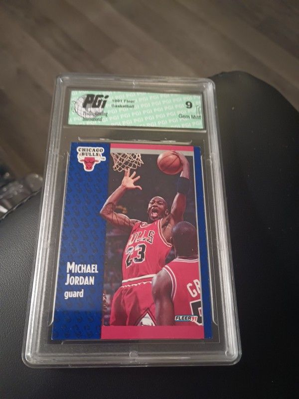 PGI 9 Mint 1991 Fleer Michael Jordan Chicago Bulls Basketball Card HOF