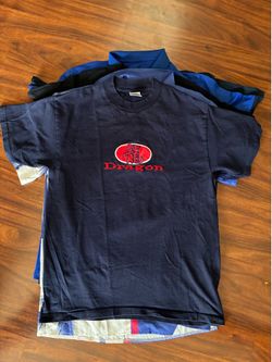 Vintage 90s Dragon Alliance Skate T Shirt Navy Blue Embroidered Center Logo