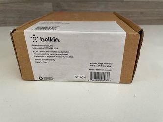 New — Belkin 6-Outlet Surge Protector with USB Charging
