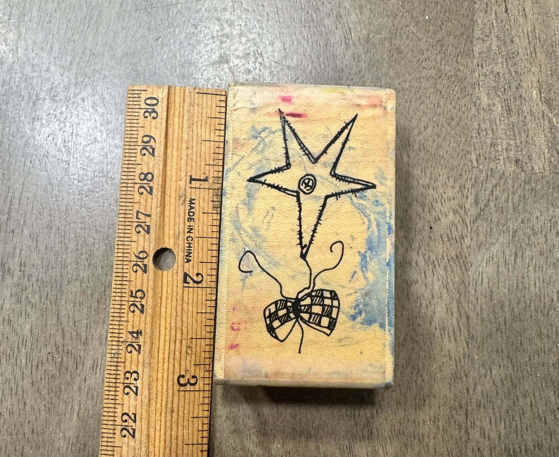Stitched Star rubber stamp