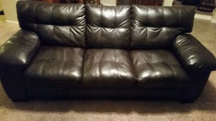 Signature Design by Ashley Commando Sofa in Dark Brown Leather -