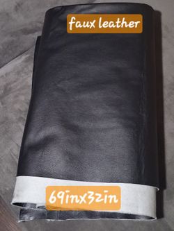 Black Faux Leather Fabric 69x32 Inches