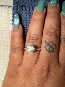 Sterling Silver 925 1 CT Moissanite Ring