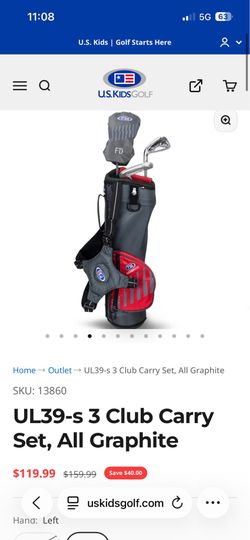 U.S. Kids Golf UL39-s 3 Club Carry Set