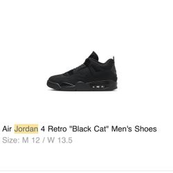 Air Jordan Retro 4 “black Cat” New 