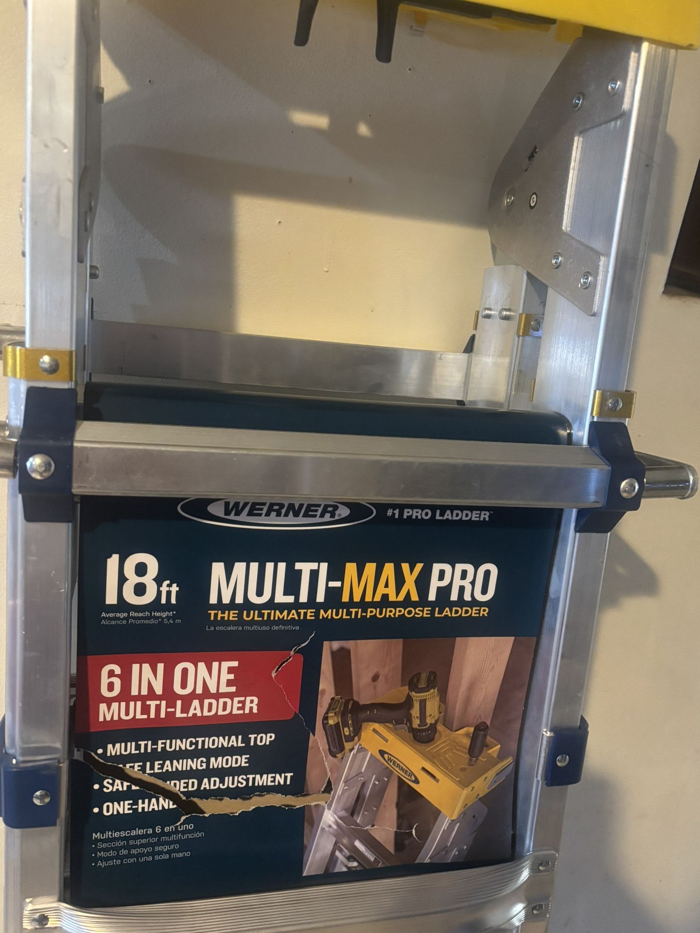 18 ft. Reach Aluminum 6-in-1 Multi-Position Ladder, 375 lbs. Load Capacity Type IAA Duty Rating 