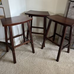 3 Brand New Wooden Barstools