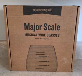 *Brand New* Uncommon Goods Major Scale Musical Wine Glasses Set of 2