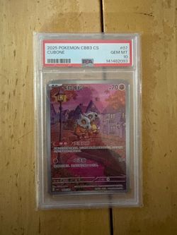 Pokemon PSA 10 Chinese Cubone