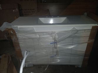 Brand New 48" White Bathroom Vanity with Sink Top