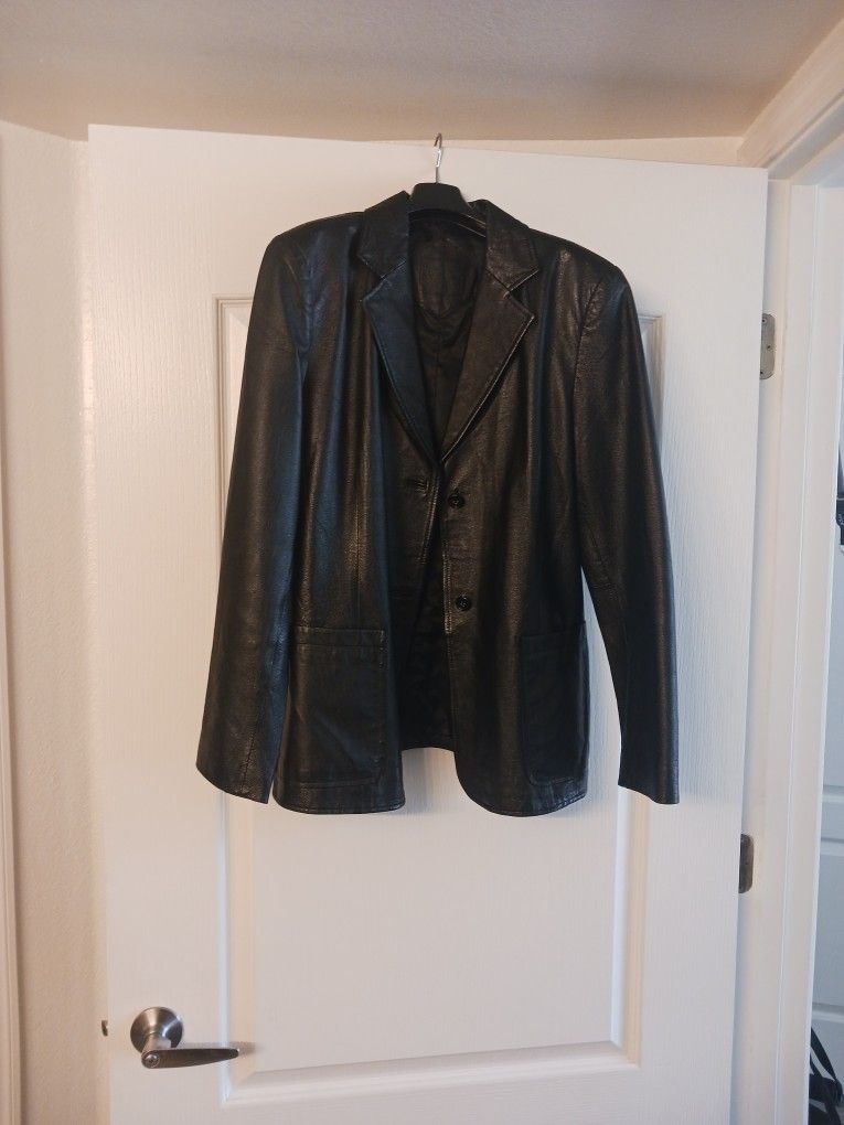 Leather Jacket Women's L 