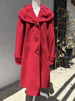 2 Vintage Ellen Tracy Wool Coats Red and Black